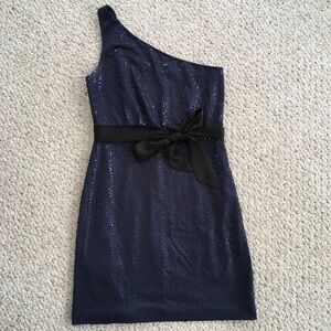 Max & Cleo Dark Purple One Shoulder Sequin Dress